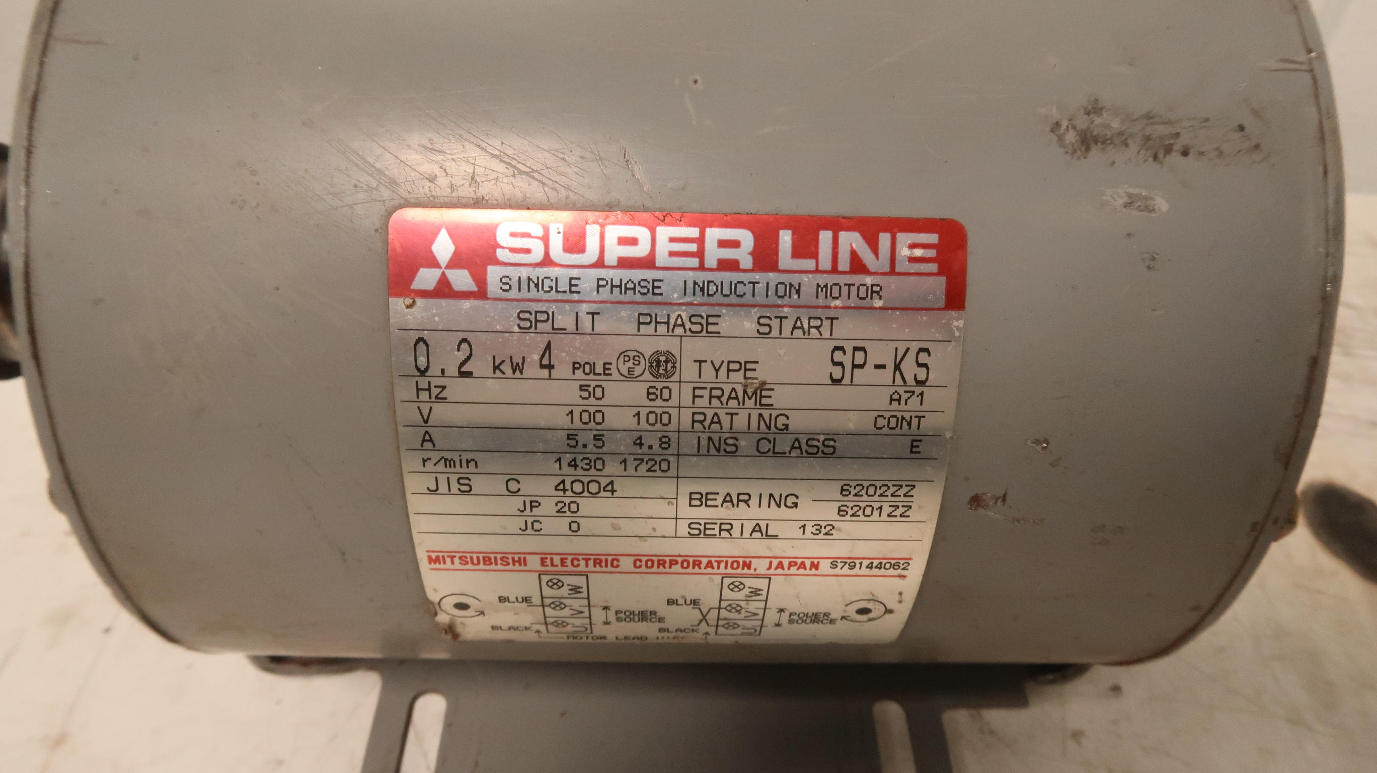 Mitsubishi SP-KS SUPER LINE Single Phase Induction Motor .2 KW 4